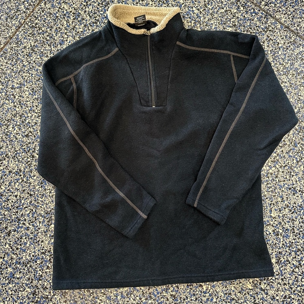 Kuhl Black and Cream Zip-Up Sweater
